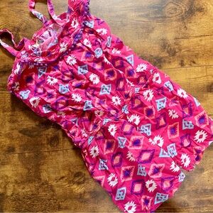 🌈6/$10 Hot Pink Geometric Pattern Romper